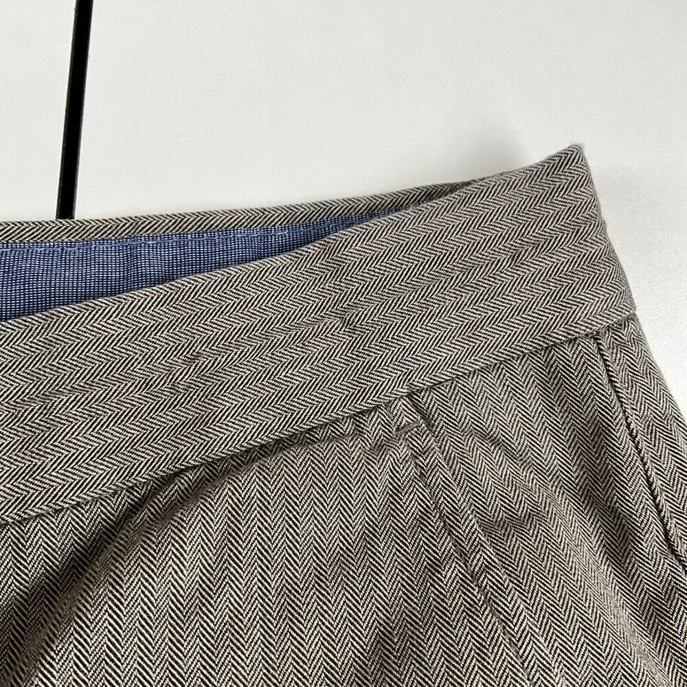 Banana Republic Kentfield Straight Fit Pant Harringbone Gray Pants Mens 36 x 32